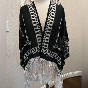 Forever 21 Embroidered Fringe Top